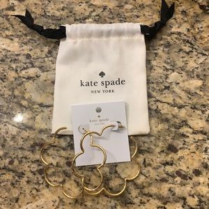 NWT gold Kate Spade flower hoops
